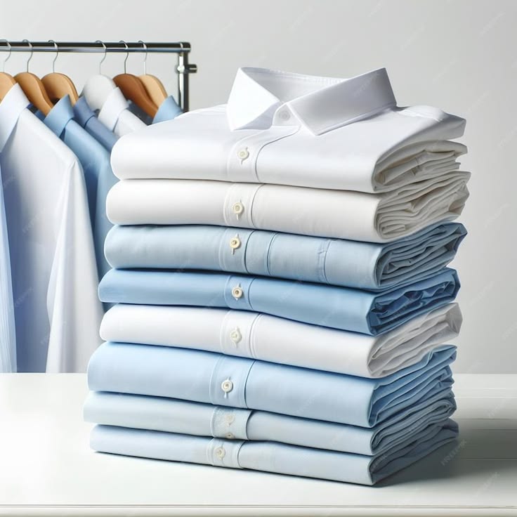 Freshly folded laundry arranged for collection.